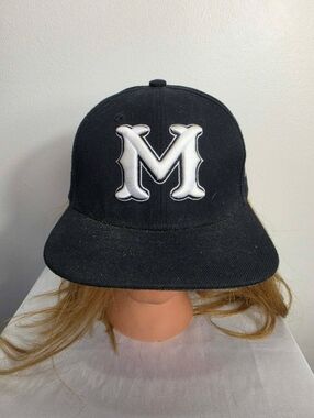 Mystic Black Baseball Cap with White 'M' Emblem